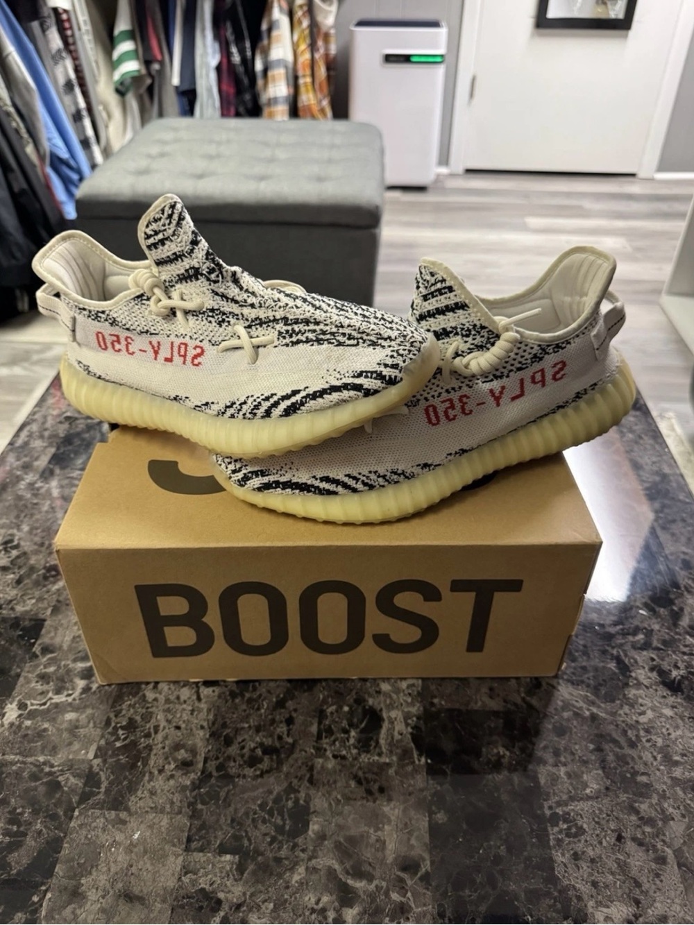 adidas Yeezy Boost 350 V2 Zebra White/Black with Red Accents US Men’s size 11